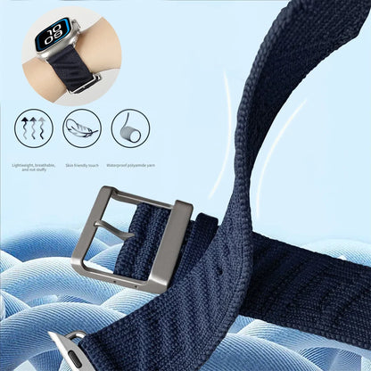 En Mer Bleu Nuit Band For Apple Watch 10 46mm 42mm Correa Nylon Loop Bracelet For Iwatch 9 8 7 6 Ultra 49mm 44/45/38mm Watchband